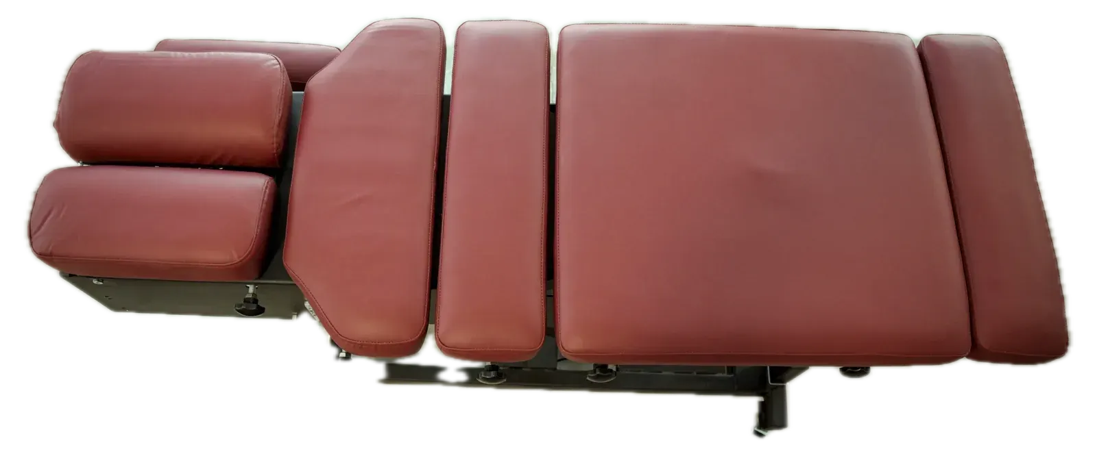 Top view of the Smart Medicure automatic air drop table showing the cervical, thoracic, lumbar and pelvic drop sections